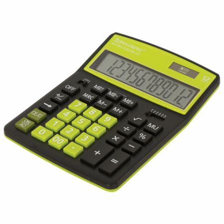 Калькулятор настольный BRAUBERG EXTRA-12-BKBU (206x155мм) 12разр дв питание ЧЕРНО-САЛАТОВЫЙ 1/20