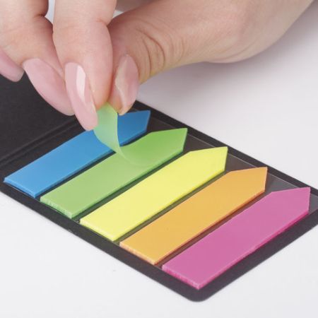 Закладки клейкие бумажные 50х12мм 5цв.х20л неон Стрелки STAFF 1/48/1152 (Клиент)