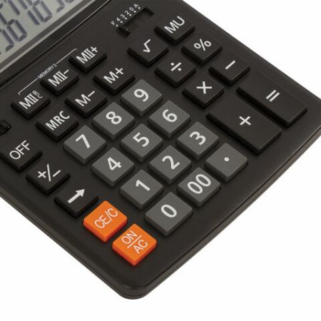 Калькулятор настольный BRAUBERG EXTRA-12-BK (206x155мм) 12 разрядов двойное питание 1/20