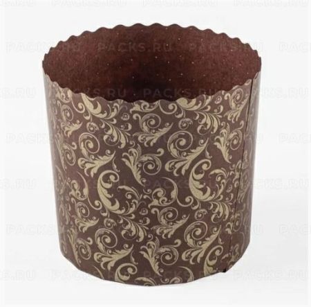 Форма бумажная для куличей d-110мм h-85мм Узоры 200/2400
