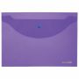 Папка-конверт с кнопкой А4 ЮНЛАНДИЯ прозрачная фиолетовая до 100л 0,18мм 1/10/100