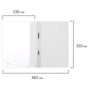 Папка скоросшиватель с прозр верхн лист BRAUBERG А4 белый 1/25 (Клиент)