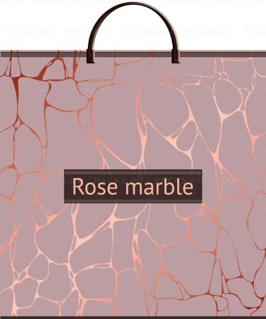 Пакет с пластмассовыми ручками (36х37)-100 Розовый мрамор Тико 10/100