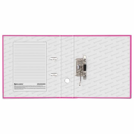 Папка-регистратор А4 80мм BRAUBERG с покрытием из ПВХ розовая 1/20 (Клиент)