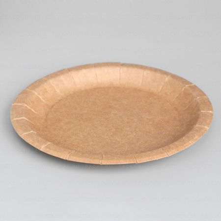 Тарелка картон d-180 крафт с бортом ПС 50/500