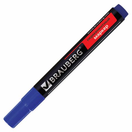 Маркер перманентный синий 3мм круглый наконечник Contract BRAUBERG 1/12/1152