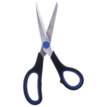 Ножницы 190мм метал черно-синие вставки европодвес Soft Grip Brauberg 1/12