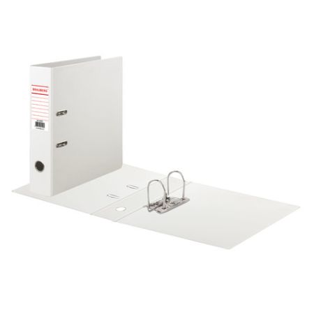 Папка-регистратор А4 70мм BRAUBERG  с двухсторонним покрытием из ПВХ , белая 1/20