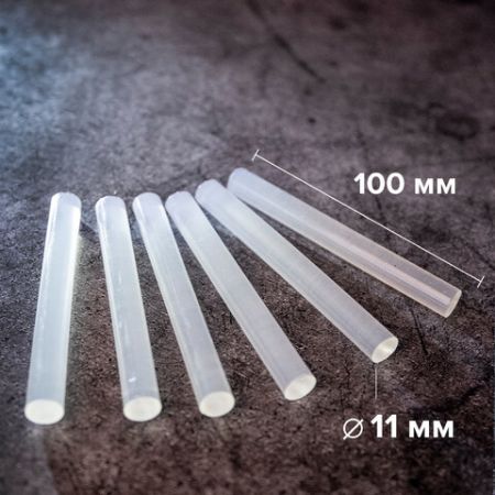 Клеевые стержни d-11 мм длина 100 мм прозр  компл 6 штук BRAUBERG европодвес 1/50/100