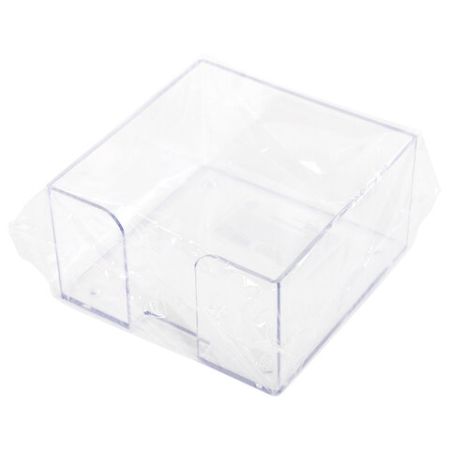 Подставка для бумажного блока 90х90х50мм пластиковая прозрачная BRAUBERG 1/20 (Клиент)