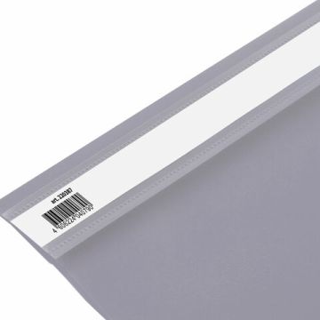Папка скоросшиватель с прозр верхн лист BRAUBERG А4 серый 1/25/400