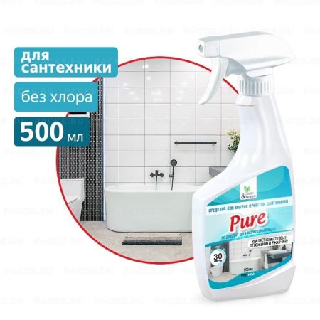 Средство жидкое 500л чистящее для сантехники с триггером Pure Clean&Green 1/12