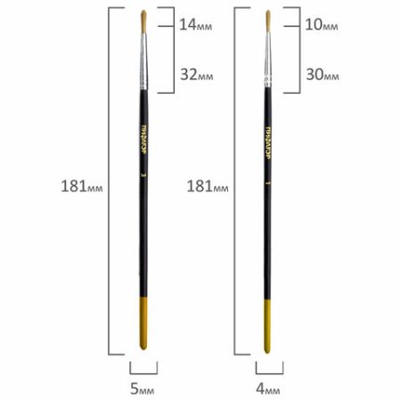 Кисти 15шт Пони 9шт Синтетика 4шт Щетина 2шт плоские круглые ПИФАГОР 1/24/96 (Клиент)