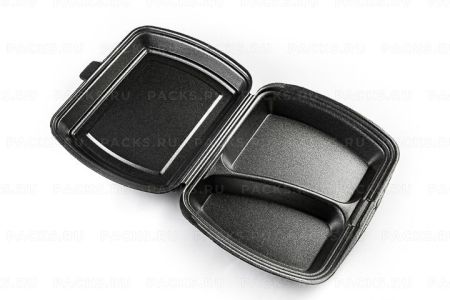 ВПС Ланч-бокс 2-сек 82 LB (247х206х70) черный вспен ЮУП 200/200