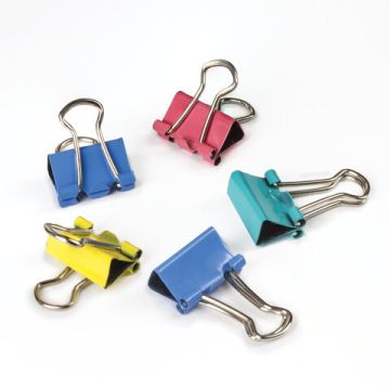 Зажимы для бумаг 15мм на 45л (12шт) цветные в картонной коробке Staff 1/12/360