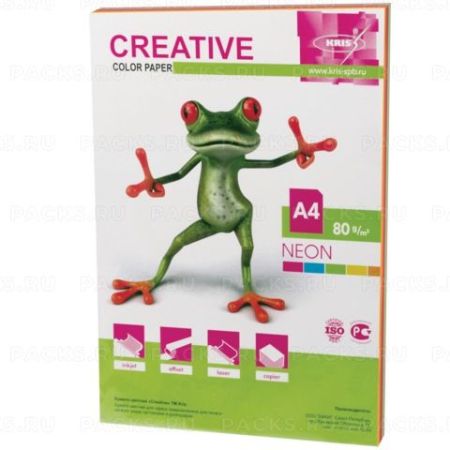Бумага CREATIVE А4 80г/м, 50л (5цв.х10л.) неон