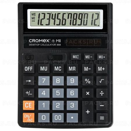Калькулятор настольный CROMEX 888 (185х145мм) 12 разрядов черный 1/30/90