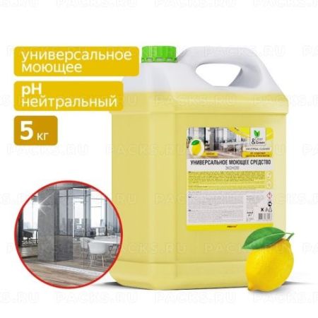 Средство жидкое 5л моющее универсальное концентрат, нейтральное Clean&Green 1/2