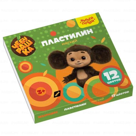 Пластилин 12цв 144г Чебурашка Мульти-Пульти 1/20