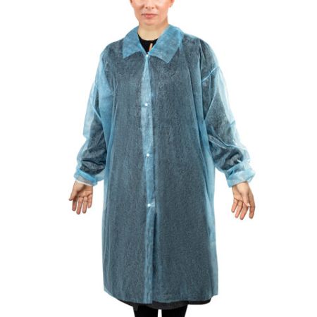 Халат на кнопках голубой одноразовый ХL (10шт) снаблайн 1/10 (Клиент)
