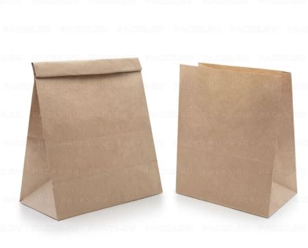 Пакет бумажный крафт 220х120х290 50гр/м без ручек и печати 1000/1000