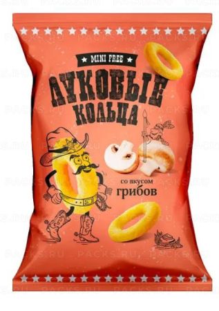 Продукты, Луковые кольца Mini Free со вкусом грибов 45 г 1/24