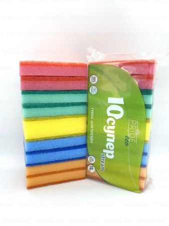 Губка для посуды макси (10шт) 100х65х20мм Супер Stream 1/30