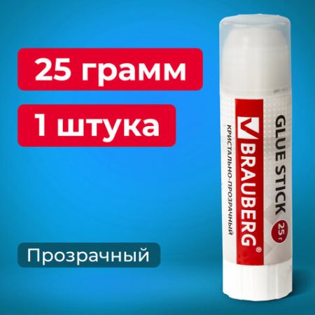 Клей-карандаш 25г Crystal BRAUBERG 1/12/432 (клиент)