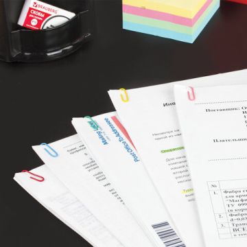 Скрепки 28мм 70шт цветные STAFF эконом 1/30