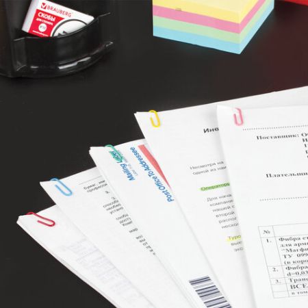 Скрепки 28мм 70шт цветные STAFF эконом 1/30