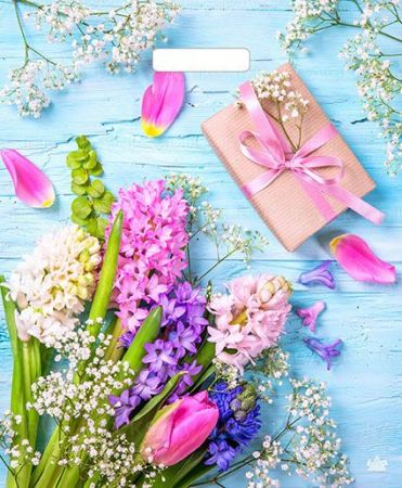 Пакет с вырубной ручкой (38х45)-60 Яркие гиацинты ламинат Тико 50/500 