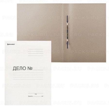 Скоросшиватель картон белый BRAUBERG плотность 440 г/м2, до 200 листов 1/100