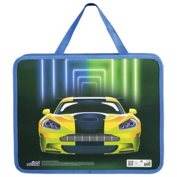 Папка на молнии с ручками А4 пластик 1 отделение, на молнии, ширина 80мм Юнландия Neon 1/30