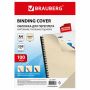Обложки для переплета BRAUBERG комплект 100 шт тисн под кожу А4 картон 230г/м2 слон кость 1/1 (клиен