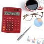Калькулятор настольный BRAUBERG EXTRA-12-WR (206x155мм) 12разр дв питание КРАСНЫЙ 1/20/40 (Клиент)