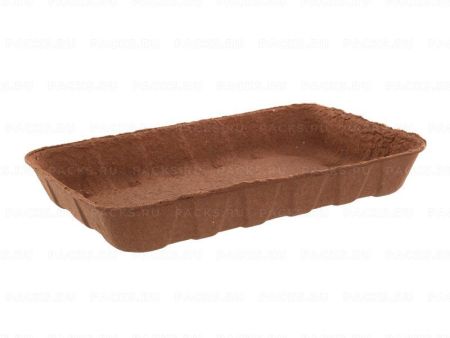 Лоток бумажный 240х160х37мм влагопрочный коричневый 180/180