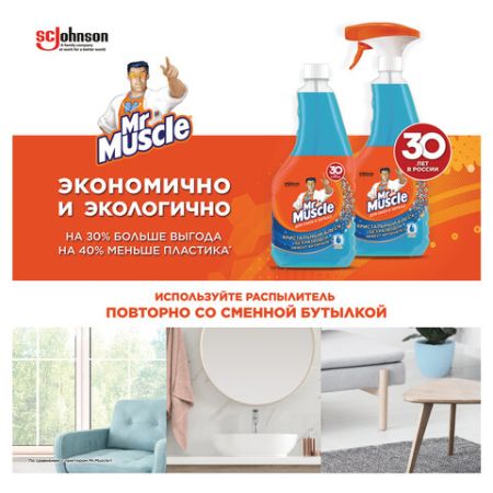 Средство для мытья стекол и зеркал 530мл Мистер Мускул После дождя 1/12 (Тендер)