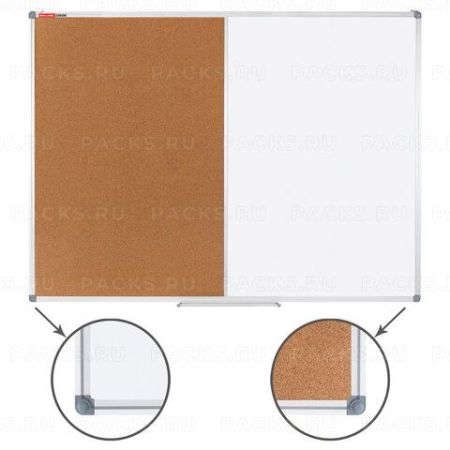 Доска магнитно-маркерная-пробковая 90х120см BRAUBERG EXTRA 1/1 