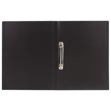 Папка на 2 кольцах BRAUBERG Office 21 мм черная до 120л 0,5 мм 1/9/18 (Клиент)