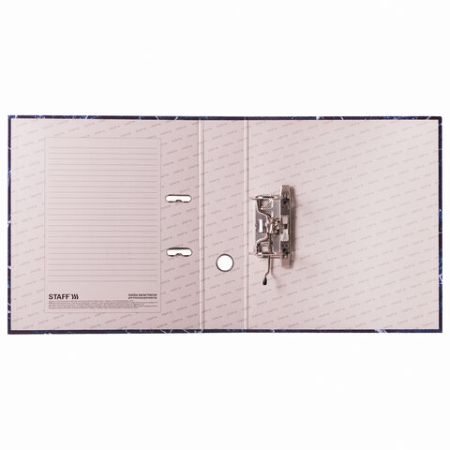 Папка-регистратор А4 80мм STAFF Basic с мраморным покрытием синяя без уголка 1/20  (Клиент)