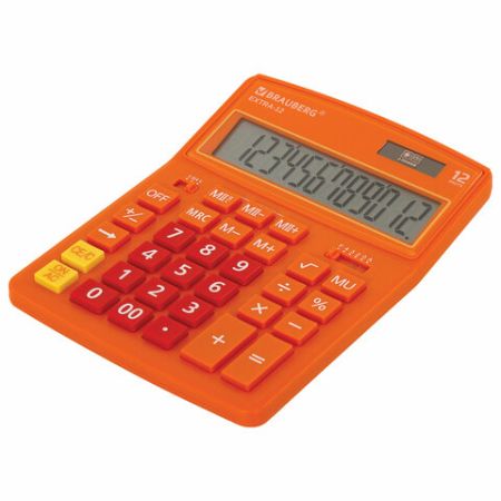 Калькулятор настольный BRAUBERG EXTRA-12-RG (206x155мм) 12разр оранжевый 1/20/40 (Клиент)