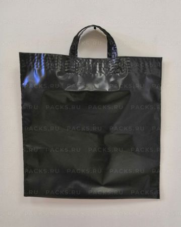 Пакет с петлевой ручкой усиленный (40х40) черный мини 10/50