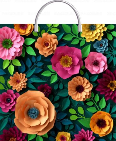 Пакет с пластмассовыми ручками (36х37)-100 Цветочный микс Тико 10/100 