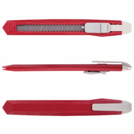 Нож канцелярский 9 мм STAFF Basic Economy, фиксатор, клип, корпус ассорти