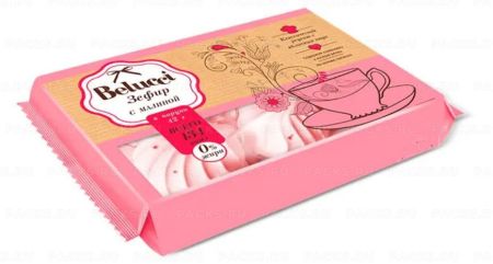 Продукты, Зефир с малиной 250гр флоупак 1/6