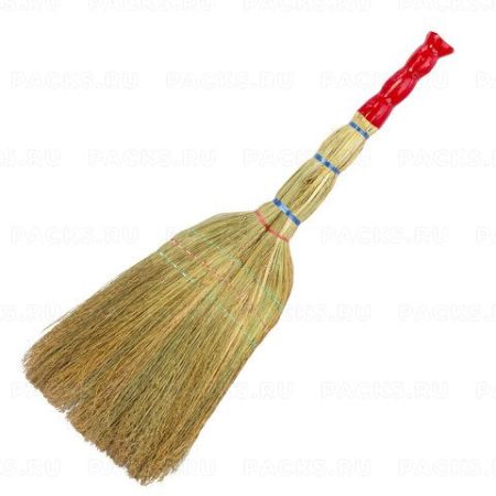 Веник Сорго 3-х прошивной ручка в пленке 360-380г ширина метелки 28-31см длина79см ЛАЙМА 1/20