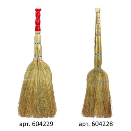 Веник Сорго 3-х прошивной ручка в пленке 360-380г ширина метелк 28-31см длина79см ЛАЙМА 1/20 (клиент