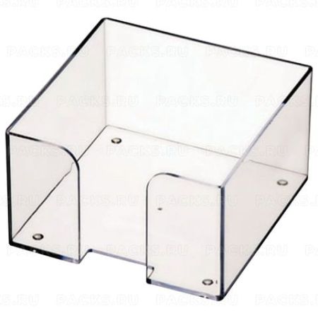 Подставка д/бум. блока пластик 90*90*50мм прозр
