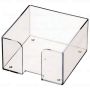 Подставка для бумажного блока пластиковая, 90*90*50 мм, прозрачная, ПЛ61