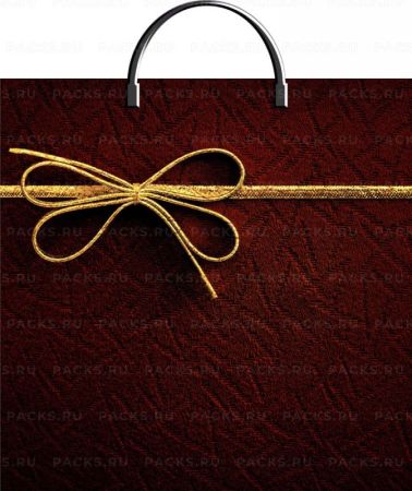 Пакет с пластмассовыми ручками (36х37)-100 Золотой бантик Тико 10/100